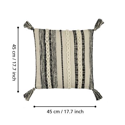 Eglo 420055 - Διακοσμητικό μαξιλάρι CHEVERY 45x45 εκ. εκρού/μαύρο
