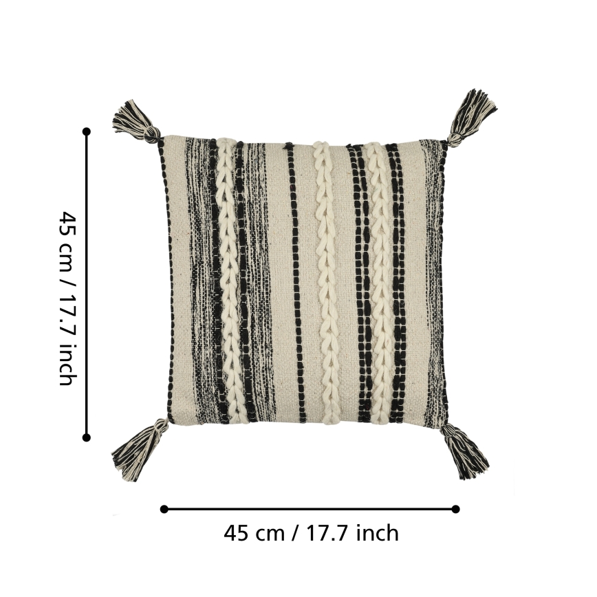 Eglo 420055 - Διακοσμητικό μαξιλάρι CHEVERY 45x45 εκ. εκρού/μαύρο
