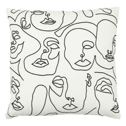 Eglo - Διακοσμητικό μαξιλάρι 45x45 cm λευκό/μαύρο
