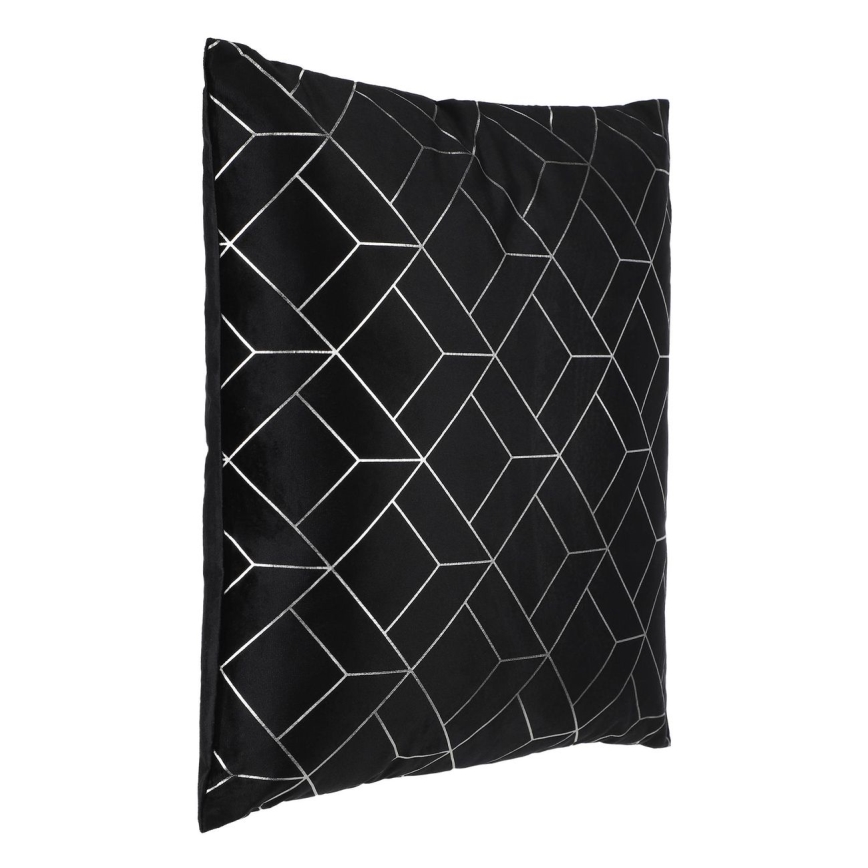Eglo - Διακοσμητικό μαξιλάρι 45x45 cm μαύρο/ασημί