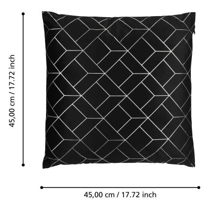 Eglo - Διακοσμητικό μαξιλάρι 45x45 cm μαύρο/ασημί