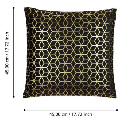 Eglo - Διακοσμητικό μαξιλάρι 45x45 cm μαύρο/χρυσό