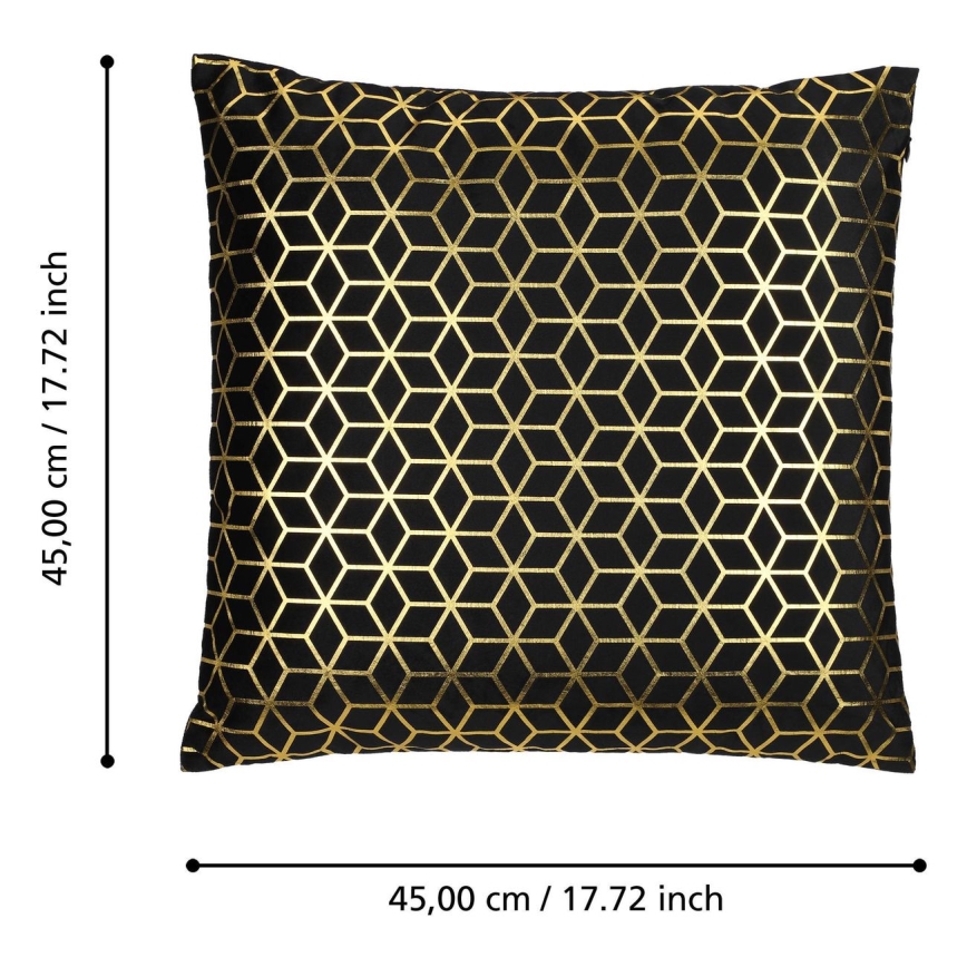 Eglo - Διακοσμητικό μαξιλάρι 45x45 cm μαύρο/χρυσό