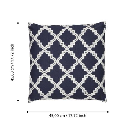 Eglo 420096 - Διακοσμητικό μαξιλάρι BERHALA 45x45 cm μπλε/λευκό