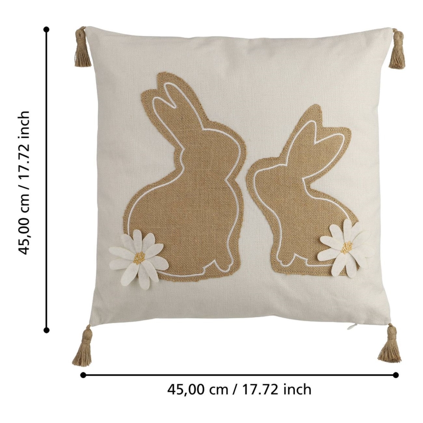 Eglo 420097 - Διακοσμητικό μαξιλάρι CHEVERY 45 x 45 εκ. μπεζ/καφέ