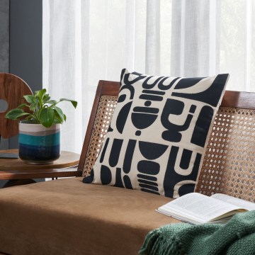 Eglo 420307 - Διακοσμητικό μαξιλάρι CHEVERY 45x45 εκ., κρεμ/μαύρο