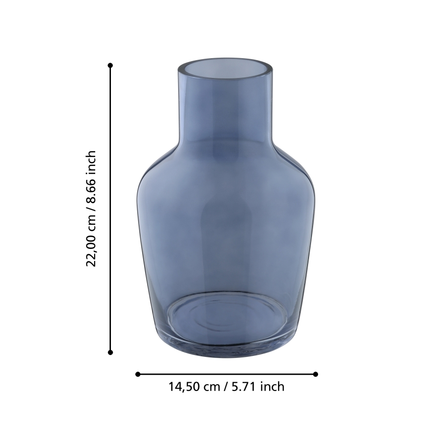 Eglo 421219 - Γυάλινο βάζο SIRANANA 22x14,5 cm μπλε/καπνιστό