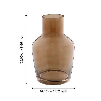 Eglo 421221 - Γυάλινο βάζο SIRANANA 22x14,5 cm καφέ/καπνιστό