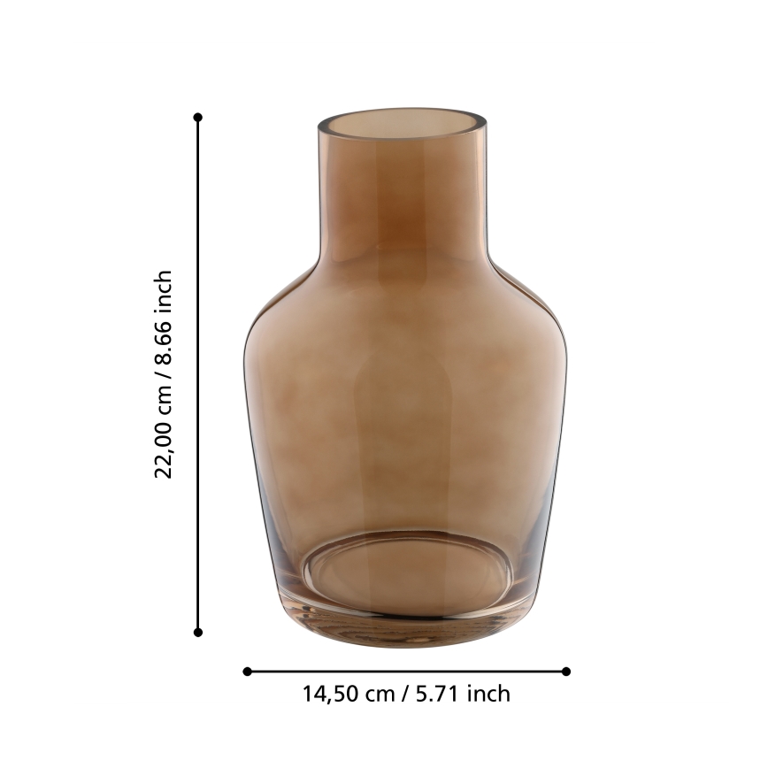 Eglo 421221 - Γυάλινο βάζο SIRANANA 22x14,5 cm καφέ/καπνιστό
