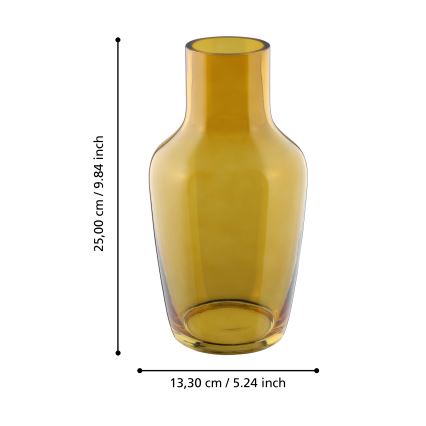 Eglo 421223 - Γυάλινο βάζο SIRANANA 25x13,3 cm κίτρινο/καπνιστό