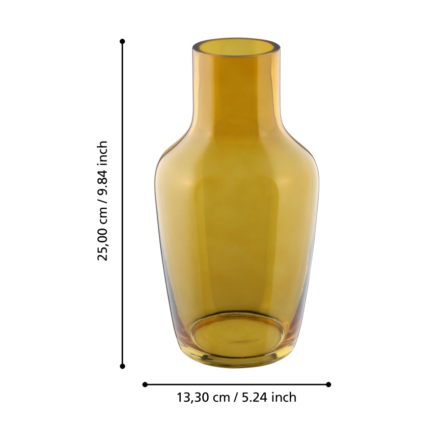Eglo 421223 - Γυάλινο βάζο SIRANANA 25x13,3 cm κίτρινο/καπνιστό