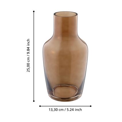Eglo 421224 - Γυάλινο βάζο SIRANANA 25x13,3 cm καφέ/καπνιστό
