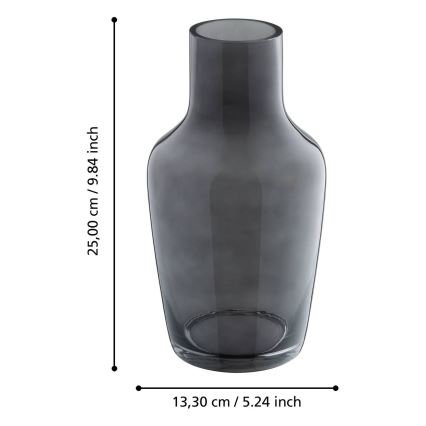 Eglo - Γυάλινο βάζο 25x13,3 cm μαύρο