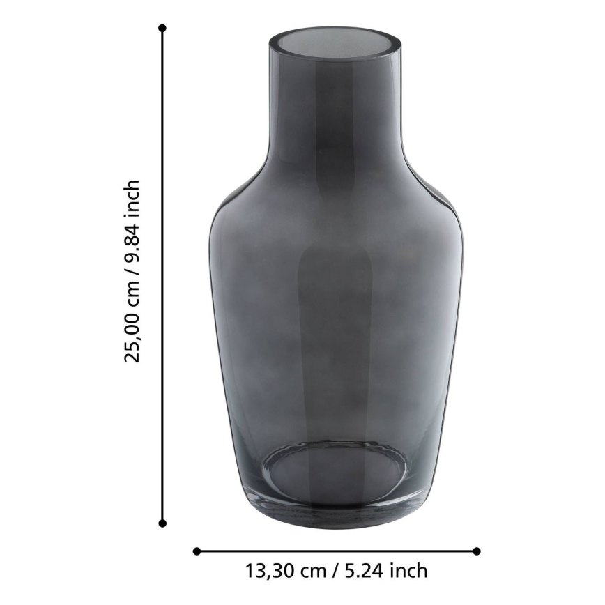 Eglo - Γυάλινο βάζο 25x13,3 cm μαύρο