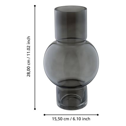 Eglo - Γυάλινο βάζο 28x15,5 cm μαύρο