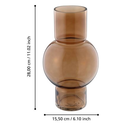 Eglo - Γυάλινο βάζο 28x15,5 cm καφέ