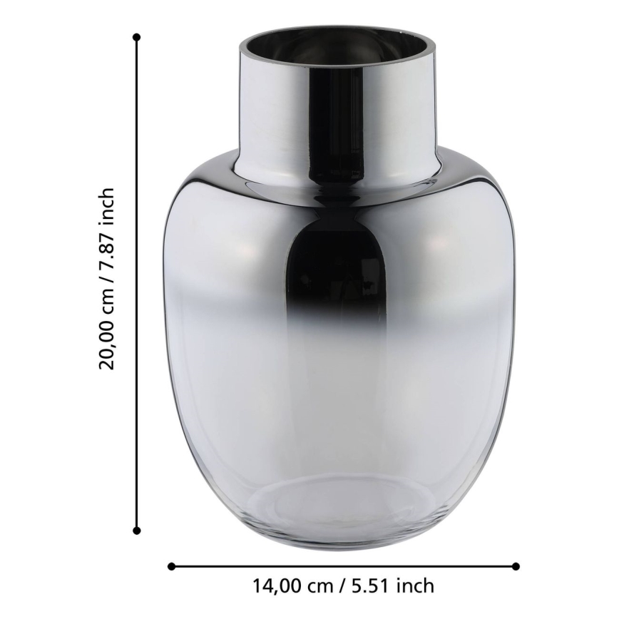 Eglo - Γυάλινο βάζο 20x14 cm ασημί