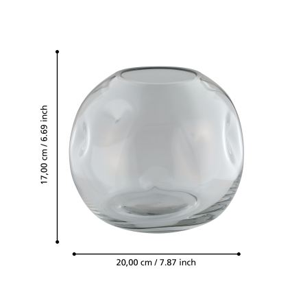 Eglo 421241 - Γυάλινο βάζο MAROSAVA 17x20 cm γκρίζο/καπνιστό
