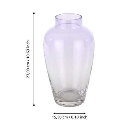 Eglo 421356 - Γυάλινο βάζο KENYASI 27x15,5 cm μωβ