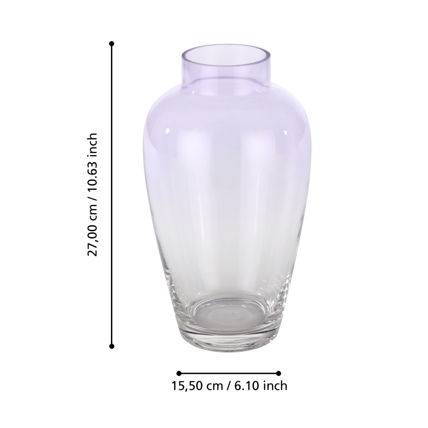 Eglo 421356 - Γυάλινο βάζο KENYASI 27x15,5 cm μωβ