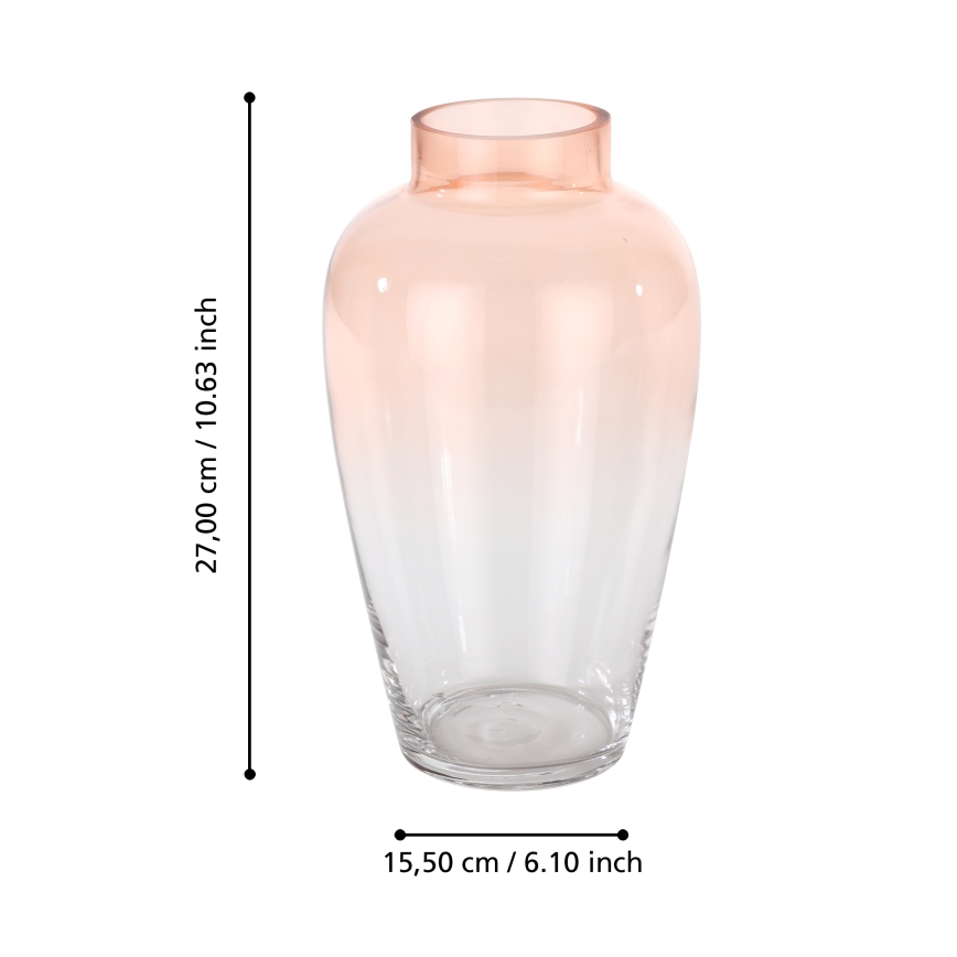 Eglo 421357 - Γυάλινο βάζο KENYASI 27x15,5 cm ροζ