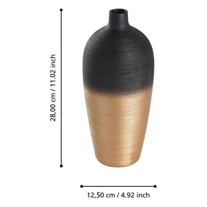 Eglo - Κεραμικό βάζο 28x12,5 cm μαύρο/χρυσό