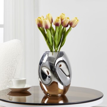 Eglo 421688 - Γυάλινο βάζο XIPORAI 19,8x14,5 cm σε γυαλιστερό χρώμιο