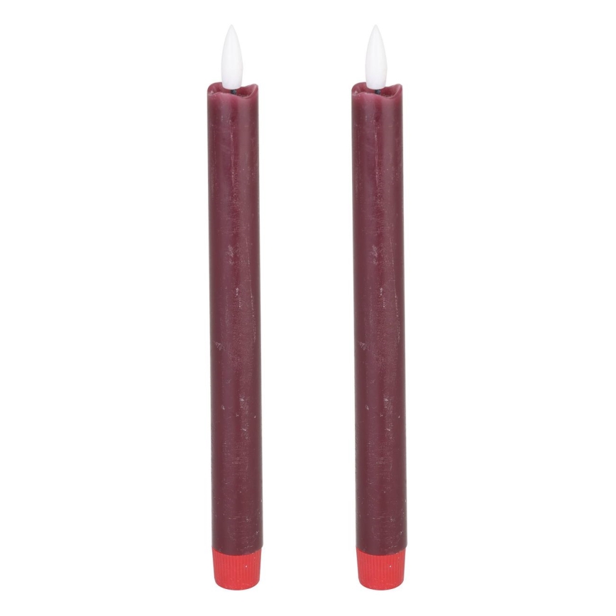 Eglo - ΣΕΤ 2x LED Κερί LED/1xAAA 24,5 εκ κόκκινο
