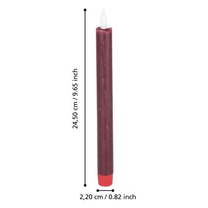 Eglo - ΣΕΤ 2x LED Κερί LED/1xAAA 24,5 εκ κόκκινο