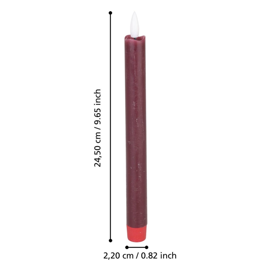 Eglo - ΣΕΤ 2x LED Κερί LED/1xAAA 24,5 εκ κόκκινο