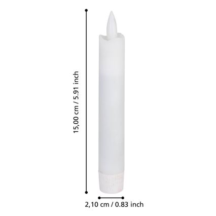 Eglo - ΣΕΤ 2x LED Κερί LED/1xAAA 15 εκ. λευκό