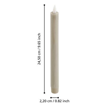 Eglo - ΣΕΤ 2x Κεριά LED LED/1xAAA 24,5 cm μπεζ