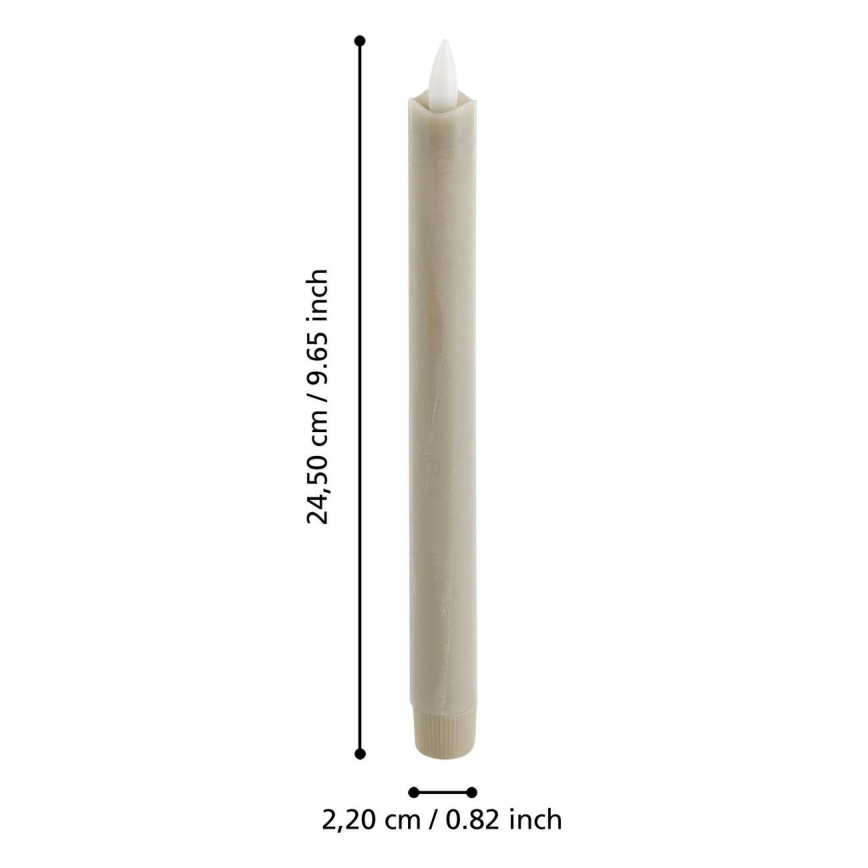Eglo - ΣΕΤ 2x Κεριά LED LED/1xAAA 24,5 cm μπεζ