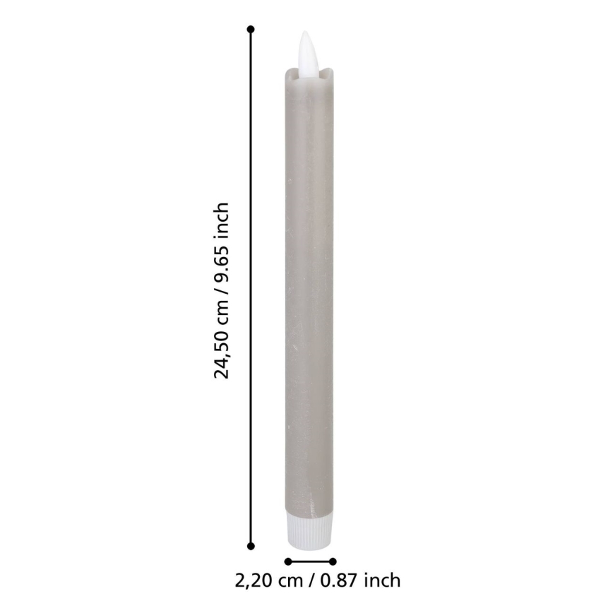 Eglo - ΣΕΤ 2x Κεριά LED LED/1xAAA 24,5 cm γκρι