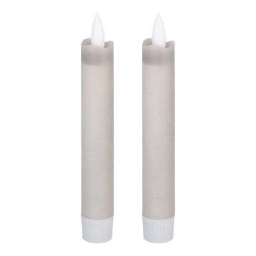 Eglo 422223 - ΣΕΤ 2x LED Κερί ANTANABE LED/1xAAA 15 εκ. γκρι