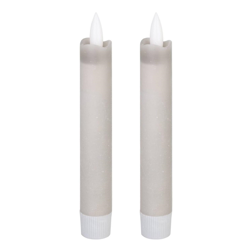 Eglo 422223 - ΣΕΤ 2x Κεριά LED ANTANABE LED/1xAAA 15 cm γκρι