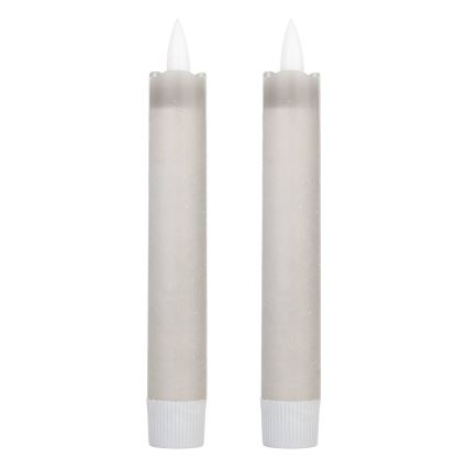 Eglo 422223 - ΣΕΤ 2x Κεριά LED ANTANABE LED/1xAAA 15 cm γκρι