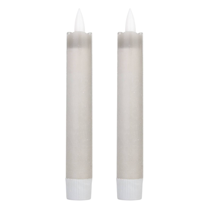 Eglo 422223 - ΣΕΤ 2x Κεριά LED ANTANABE LED/1xAAA 15 cm γκρι