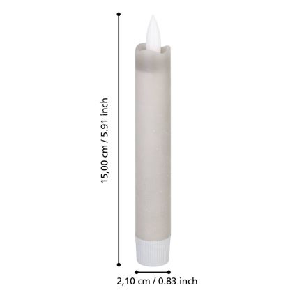 Eglo 422223 - ΣΕΤ 2x Κεριά LED ANTANABE LED/1xAAA 15 cm γκρι