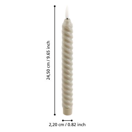 Eglo - ΣΕΤ 2x Κεριά LED LED/1xAAA 24,5 cm μπεζ