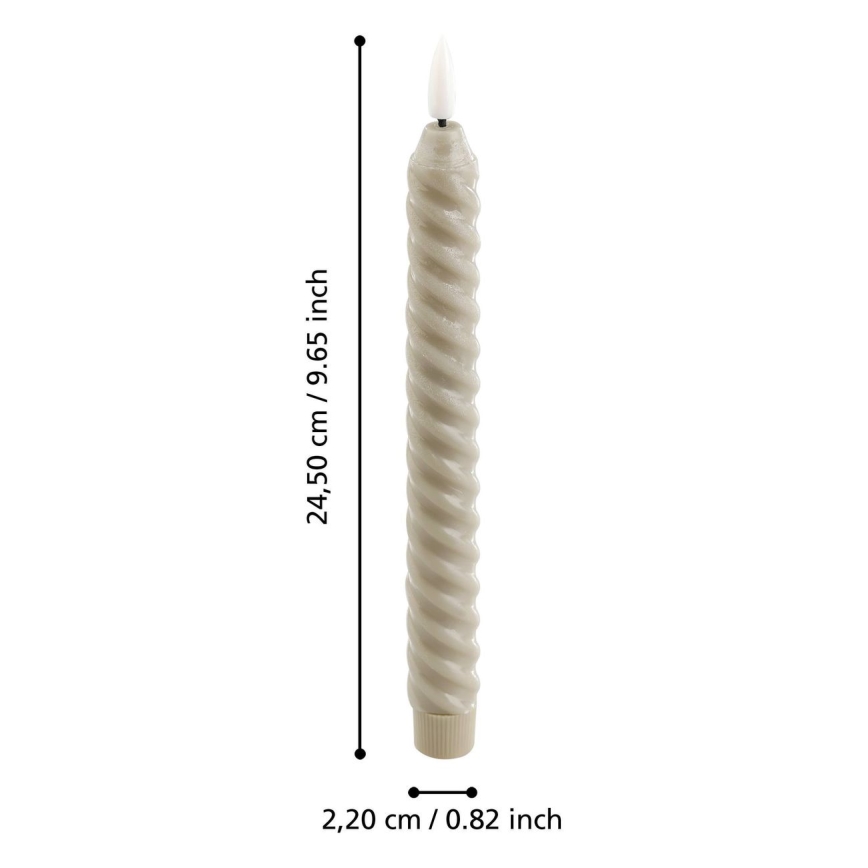 Eglo - ΣΕΤ 2x Κεριά LED LED/1xAAA 24,5 cm μπεζ