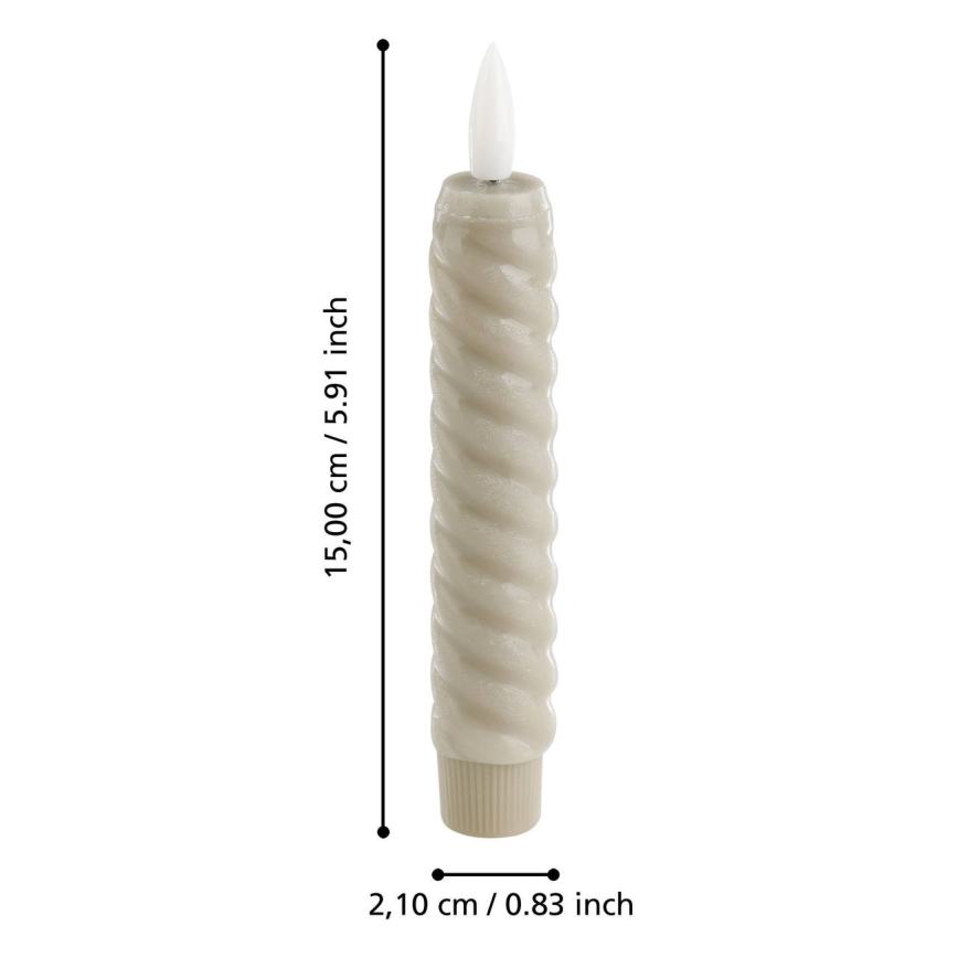 Eglo - ΣΕΤ 2x Κεριά LED LED/1xAAA 15 cm μπεζ