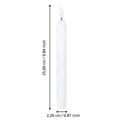 Eglo - ΣΕΤ 2x Κεριά LED LED/1xAAA 25 cm λευκό