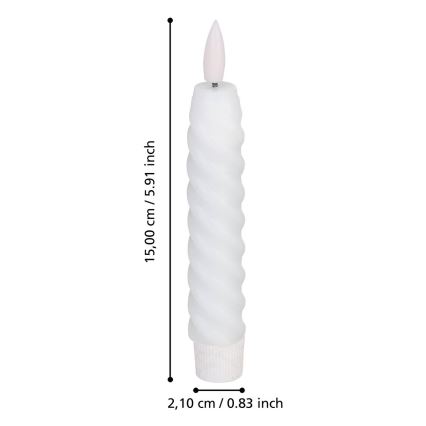 Eglo - ΣΕΤ 2x LED Κερί LED/1xAAA 15 εκ. λευκό