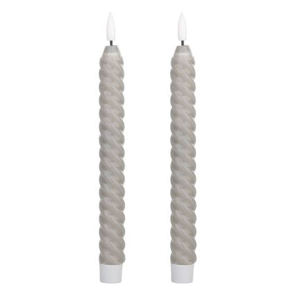 Eglo - ΣΕΤ 2x Κεριά LED LED/1xAAA 25 cm γκρι