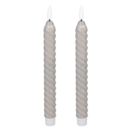 Eglo - ΣΕΤ 2x Κεριά LED LED/1xAAA 25 cm γκρι