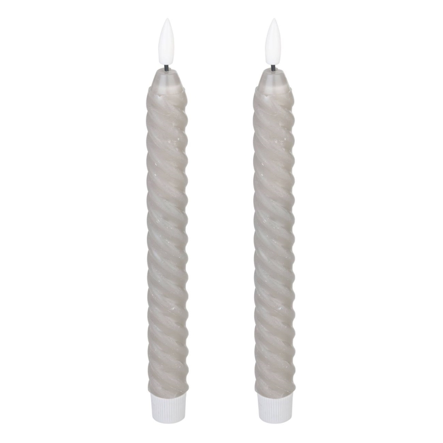 Eglo - ΣΕΤ 2x Κεριά LED LED/1xAAA 25 cm γκρι