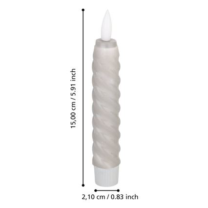 Eglo - ΣΕΤ 2x Κεριά LED LED/1xAAA 15 cm γκρι