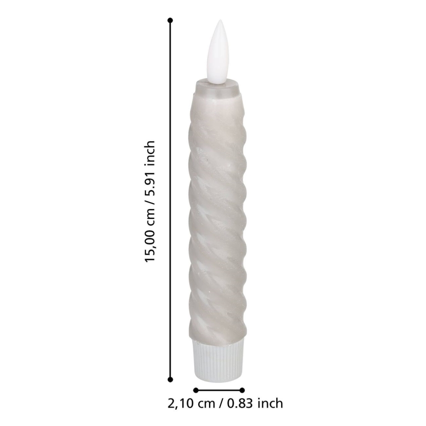 Eglo - ΣΕΤ 2x Κεριά LED LED/1xAAA 15 cm γκρι