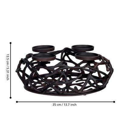 Eglo 422731 - Κηροπήγιο OROQUIETA 13,5x35 cm καφέ